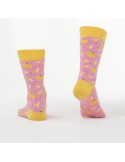 Pink women\'s socks with bananas SD06 - Online store - Boutique